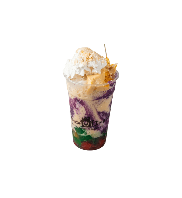 Filipino halo halo mixed shaved ice dessert