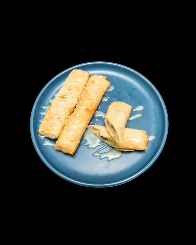 Filipino turon banana spring rolls with langka jackfruit 3 pieces