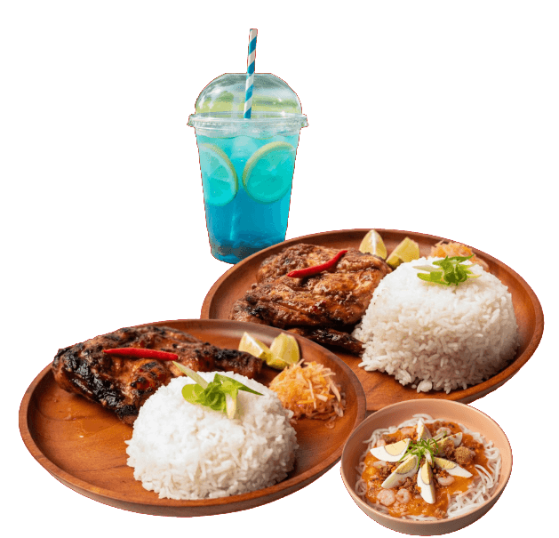 Inasal duo combo meal with 2 inasal, side dish and drink