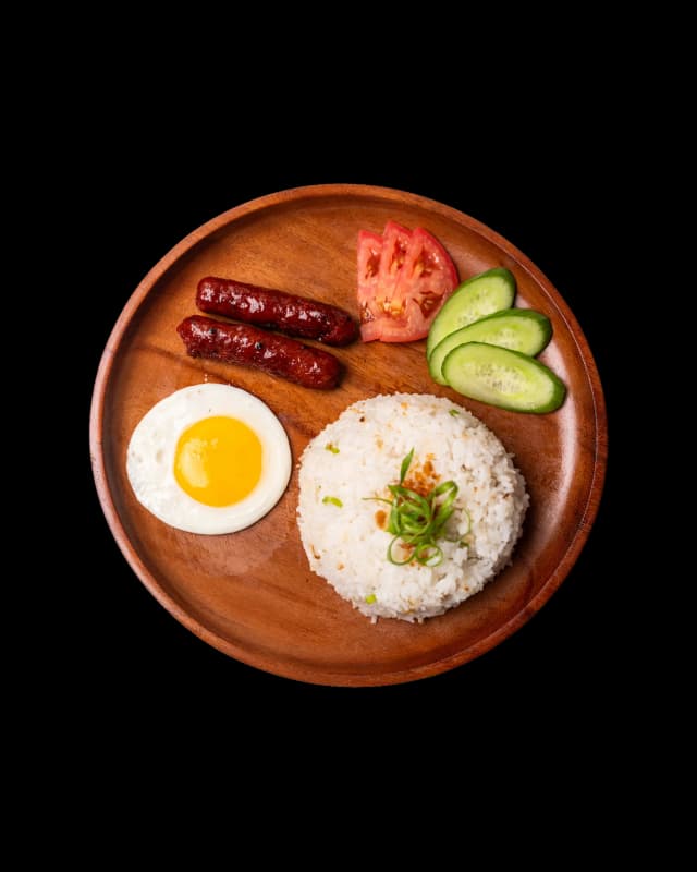 Longsilog with longganisa sausage, sinangag fried rice and egg