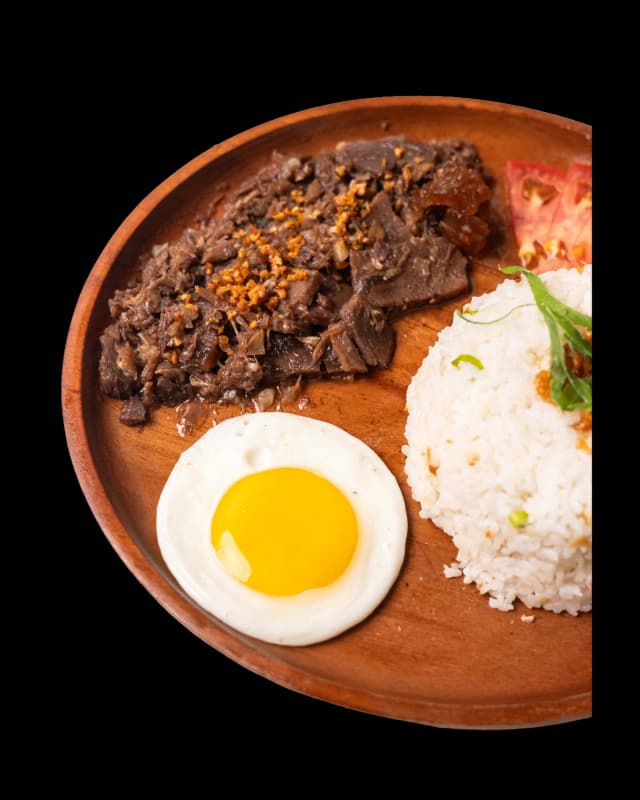 Tapsilog with tapa beef, sinangag fried rice and egg